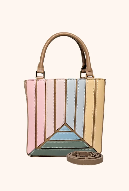 Geo Panel Top Handle Bag - Pastel Multicolor
