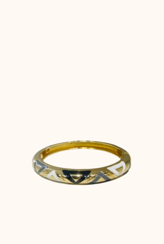 Pink Petal Gold Bangle